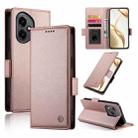 For Honor 400 Global 156.5mm Side Buckle Magnetic Frosted Leather Phone Case(Rose Gold) - 1