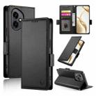 For Honor 400 Global 156.5mm Side Buckle Magnetic Frosted Leather Phone Case(Black) - 1
