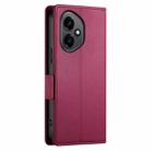 For Honor 400 Global 156.5mm Side Buckle Magnetic Frosted Leather Phone Case(Wine Red) - 3