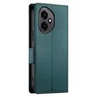 For Honor 400 Global 156.5mm Side Buckle Magnetic Frosted Leather Phone Case(Dark Green) - 3