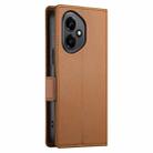 For Honor 400 Global 156.5mm Side Buckle Magnetic Frosted Leather Phone Case(Brown) - 3