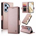 For Honor 400 Pro Global 160.8mm Side Buckle Magnetic Frosted Leather Phone Case(Rose Gold) - 1