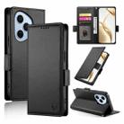 For Honor 400 Pro Global 160.8mm Side Buckle Magnetic Frosted Leather Phone Case(Black) - 1