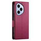 For Honor 400 Pro Global 160.8mm Side Buckle Magnetic Frosted Leather Phone Case(Wine Red) - 3