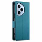 For Honor 400 Pro Global 160.8mm Side Buckle Magnetic Frosted Leather Phone Case(Blue) - 3