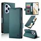 For Honor 400 Pro Global 160.8mm Side Buckle Magnetic Frosted Leather Phone Case(Dark Green) - 1