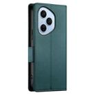 For Honor 400 Pro Global 160.8mm Side Buckle Magnetic Frosted Leather Phone Case(Dark Green) - 3