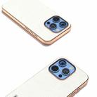 For iPhone 16 Pro Max ABEEL Electroplating Frame Genuine Leather Wave Phone Case(Grey) - 3