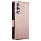 For Samsung Galaxy M35 Side Buckle Magnetic Frosted Leather Phone Case(Rose Gold) - 3