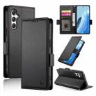 For Samsung Galaxy M35 Side Buckle Magnetic Frosted Leather Phone Case(Black) - 1