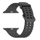 For Apple Watch SE 2023 44mm Ocean Dual-Row Hole Silicone Watch Band(Grey) - 2