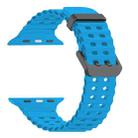 For Apple Watch SE 2023 44mm Ocean Dual-Row Hole Silicone Watch Band(Blue) - 2