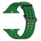 For Apple Watch SE 2023 44mm Ocean Dual-Row Hole Silicone Watch Band(Alfalfa) - 2