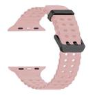 For Apple Watch SE 2023 44mm Ocean Dual-Row Hole Silicone Watch Band(Vintage Rose) - 2