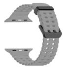 For Apple Watch SE 2023 44mm Ocean Dual-Row Hole Silicone Watch Band(Cloudy Gray) - 2