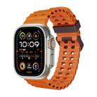 For Apple Watch Ultra 2 49mm Ocean Dual-Row Hole Silicone Watch Band(Orange) - 1