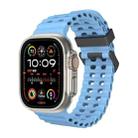 For Apple Watch Ultra 2 49mm Ocean Dual-Row Hole Silicone Watch Band(Premium Blue) - 1