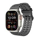 For Apple Watch Ultra 2 49mm Ocean Dual-Row Hole Silicone Watch Band(Grey) - 1