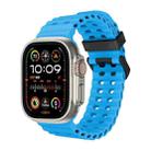 For Apple Watch Ultra 2 49mm Ocean Dual-Row Hole Silicone Watch Band(Blue) - 1