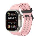 For Apple Watch Ultra 2 49mm Ocean Dual-Row Hole Silicone Watch Band(Vintage Rose) - 1