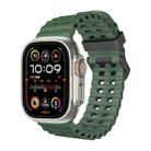 For Apple Watch Ultra 2 49mm Ocean Dual-Row Hole Silicone Watch Band(Forest Green) - 1