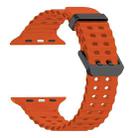 For Apple Watch Series 9 45mm Ocean Dual-Row Hole Silicone Watch Band(Orange) - 2