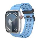 For Apple Watch Series 9 45mm Ocean Dual-Row Hole Silicone Watch Band(Premium Blue) - 1