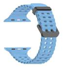 For Apple Watch Series 9 45mm Ocean Dual-Row Hole Silicone Watch Band(Premium Blue) - 2