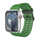 For Apple Watch Series 9 45mm Ocean Dual-Row Hole Silicone Watch Band(Alfalfa) - 1