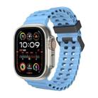 For Apple Watch Ultra 49mm Ocean Dual-Row Hole Silicone Watch Band(Premium Blue) - 1