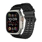 For Apple Watch Ultra 49mm Ocean Dual-Row Hole Silicone Watch Band(Black) - 1