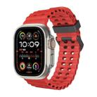 For Apple Watch Ultra 49mm Ocean Dual-Row Hole Silicone Watch Band(Red) - 1