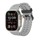 For Apple Watch Ultra 49mm Ocean Dual-Row Hole Silicone Watch Band(Cloudy Gray) - 1