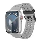 For Apple Watch Series 8 45mm Ocean Dual-Row Hole Silicone Watch Band(Cloudy Gray) - 1