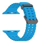 For Apple Watch Series 4 44mm Ocean Dual-Row Hole Silicone Watch Band(Blue) - 2