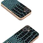 For iPhone 16 Plus ABEEL Electroplated Frame Genuine Leather Crocodile Pattern Phone Case(Blue) - 3