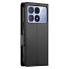 For Redmi K70 Ultra Side Buckle Magnetic Frosted Leather Phone Case(Black) - 3