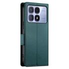 For Redmi K70 Ultra Side Buckle Magnetic Frosted Leather Phone Case(Dark Green) - 3