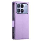 For Redmi K70 Ultra Side Buckle Magnetic Frosted Leather Phone Case(Purple) - 3
