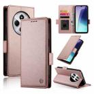 For Redmi 14C 4G Side Buckle Magnetic Frosted Leather Phone Case(Rose Gold) - 1