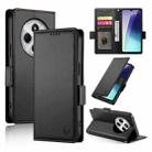 For Redmi 14C 4G Side Buckle Magnetic Frosted Leather Phone Case(Black) - 1