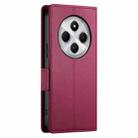 For Redmi 14C 4G Side Buckle Magnetic Frosted Leather Phone Case(Wine Red) - 3