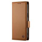 For Redmi 14C 4G Side Buckle Magnetic Frosted Leather Phone Case(Brown) - 2