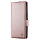 For Redmi Note 14 4G 163.25mm Global Side Buckle Magnetic Frosted Leather Phone Case(Rose Gold) - 2