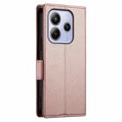 For Redmi Note 14 4G 163.25mm Global Side Buckle Magnetic Frosted Leather Phone Case(Rose Gold) - 3