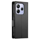 For Redmi Note 14 4G 163.25mm Global Side Buckle Magnetic Frosted Leather Phone Case(Black) - 3