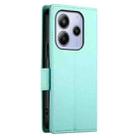 For Redmi Note 14 4G 163.25mm Global Side Buckle Magnetic Frosted Leather Phone Case(Mint Green) - 3