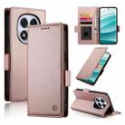 For Redmi Note 14 Pro 4G Side Buckle Magnetic Frosted Leather Phone Case(Rose Gold) - 1