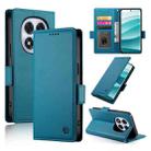 For Redmi Note 14 Pro 4G Side Buckle Magnetic Frosted Leather Phone Case(Blue) - 1