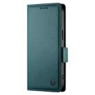 For Redmi Note 14 Pro 4G Side Buckle Magnetic Frosted Leather Phone Case(Dark Green) - 2